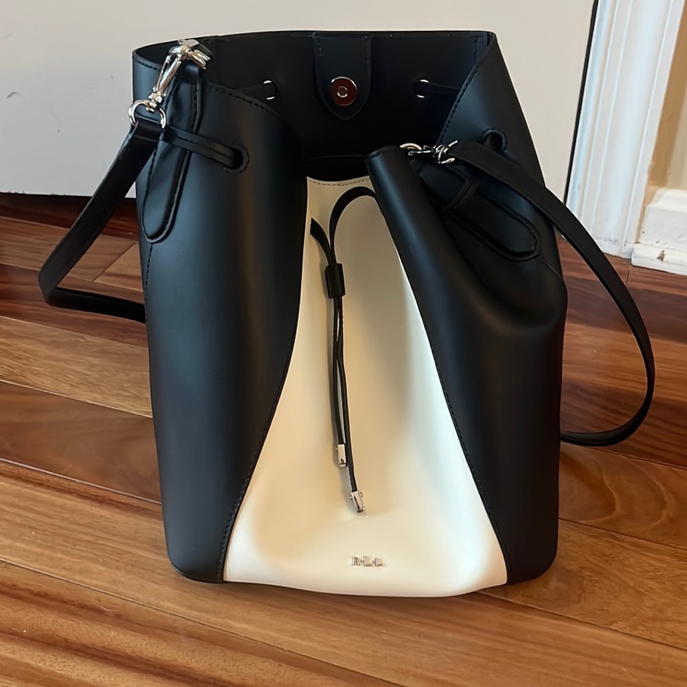 Black and white Ralph Lauren hobo bag